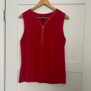 INC International Concepts Red Sleeveless Blouse with Zipper
